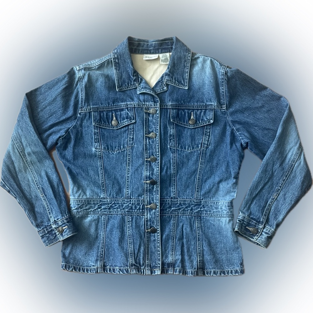 St John’s Bay denim jacket Wm petite Lg
